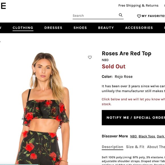 NBD |  Roses Are Red Rojo Rose Cropped Floral Top - Picture 12 of 12